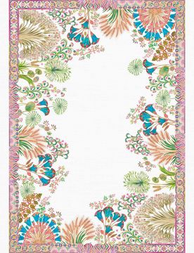 Tovaglia rettangolare Papyro in cotone a fantasia piante esotiche multicolor 170x270
