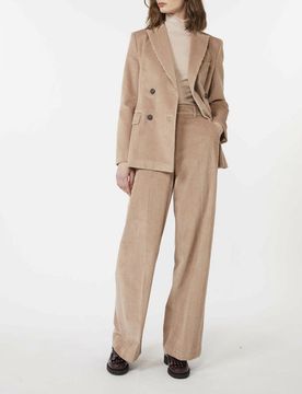 Pantaloni palazzo rosa cipria Weekend in velluto di puro cotone 350 righe