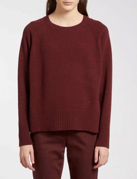 Maglia bordeaux boxy MONOCHROME in pura lana con maniche raglan