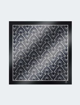 Foulard blu in twill di pura seta Weekend a fantasia stampata