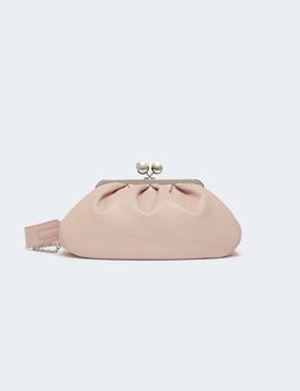 Pasticcino bag misura media Weekend in pelle rosa con doppia tracolla removibile