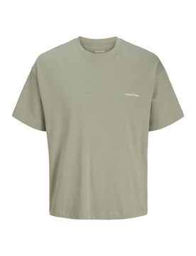 T-shirt salvia con stampa bianca sul retro