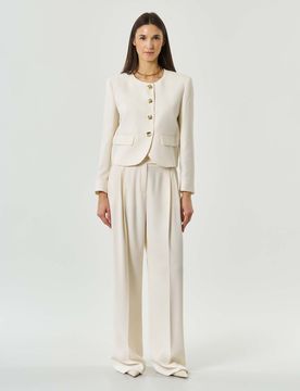 Pantaloni bianchi 365 dal taglio sartoriale in crêpe envers satin