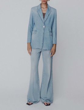 Jeans wide leg Sport lavaggio chiaro a vita alta
