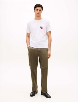 T-shirt mezza manica bianca in cotone con logo ricamato sul petto