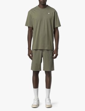 T-shirt mezza manica Solo verde militare in jersey di puro cotone