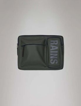 Texel Laptop Case verde militare in tessuto impermeabile effetto gommato