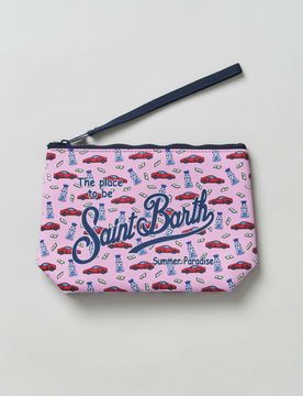 Pochette Aline rosa in neoprene con stampa grafica Speed Tequila