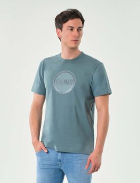 T-shirt ottanio mezza manica Originals con logo bollo stampato tono su tono sul petto