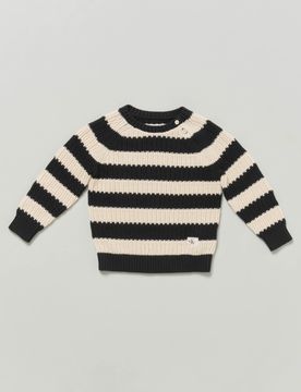 Maglioncino Calvin Klien a righe nero e panna