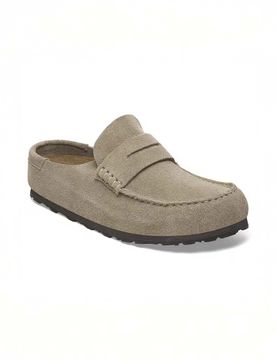 Sabot chiuso Naples Wrapped taupe in pelle scamosciata con suola comfort
