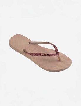 Ciabatte infradito Slim Glitter II rosa antico con brillantini sulle fascette