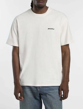 T-shirt mezza manica relaxed-fit panna in puro cotone