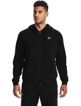 UA Rival Fleece mit durchgängigem Reißverschluss Herren Kapuzensweater, schwarz MD