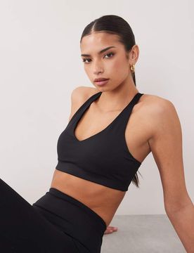 Brassière de sport push-up à maintien intermédiaire - Noir 34