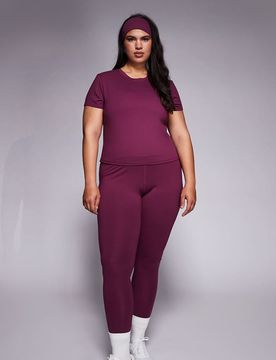 Curve - Icon - Legging de yoga doux à taille haute - Bordeaux-Violet 54