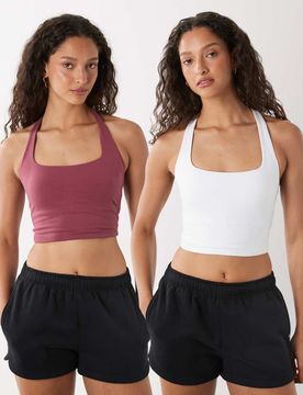 Active - Débardeur ultra doux avec barre en T - Blanc et baie-multicolore 44