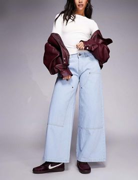 Baggy-Carpenter-Jeans in hellblauer Waschung Blau W28