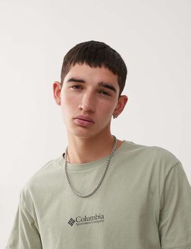 CSC - Basic-T-Shirt in Khaki mit Logo-Grün Grün S