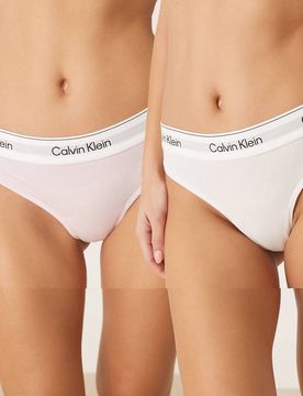 Icon Cotton Modal - Lot de 2 strings - Blanc/rose-Multicolore L