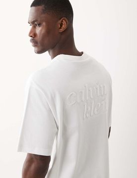 Jeans - T-Shirt in Weiß mit Logografik auf der Brust Weiß 46