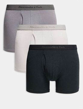 Er-Pack farblich abgestimmte Boxershorts in Beige/Grau/Schwarz mit engem Schnitt Schwarz W26-W28