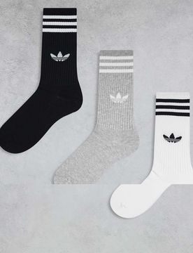 Originals - Weiße, hohe Sportsocken im 3er-Pack Weiß 42 2/3-44 2/3