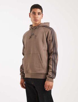 Originals - Adicolor Teamgeist - Kapuzenpullover in Blanch Brown mit markanten Nähten Brown 2XL
