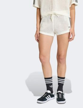 Short en maille au crochet - Blanc cassé 2XS
