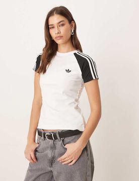 Originals - Sst - T-Shirt in Weiß/Schwarz/Weiß Weiß S