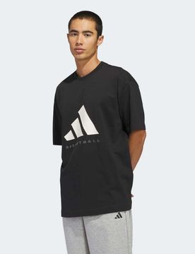 Adidas - T-shirt style basketball unisexe - Noir et blanc cassé 2XL