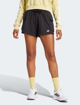 Performance - Essentials - Cargo-Shorts aus French Terry in Schwarz / Weiß mit kleinem Logo Schwarz XL