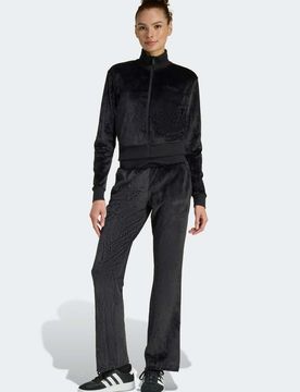 Performance - Glam - Trainingsanzug aus Samt in Schwarz Schwarz XS