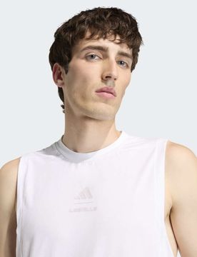 Performance - Les Mills - Tanktop in Weiß/Eislila mit Grafikprint Weiß L