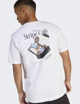 Performance - T-Shirt in Weiß mit Café- und Donutbox-Print Weiß M