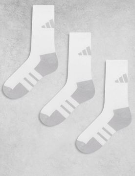Running - Essentials - 3er-Pack Crew-Socken in Weiß und Grau Weiß M