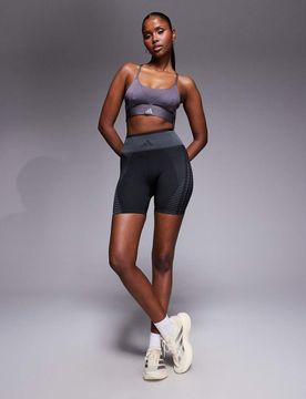 Training - Nahtlose Leggings-Shorts in Schwarz und Grau, 5 Zoll Schrittlänge Schwarz S
