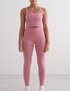 Petite - Legging côtelé sans coutures - Vieux rose 42