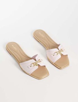 Alamassi - Flache Sandalen in Rosa mit Schnallendetail Rosa 41