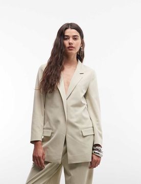 Aleida Tri - Eleganter Blazer in Blassgrün, Kombiteil Grün 40