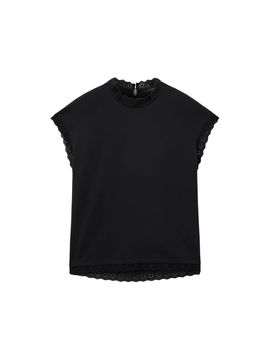 Lele - Spitzen-Tanktop in Schwarz Schwarz 34-36