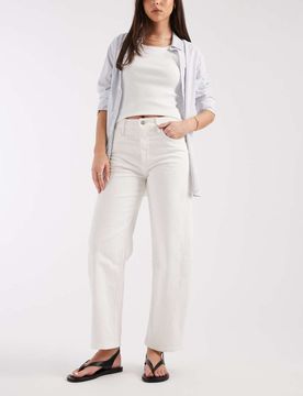 Sadie - Barrel-Denim-Jeans in Weiß Weiß W29