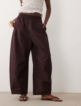 Cargohose in Braun mit weitem Bein Braun 38