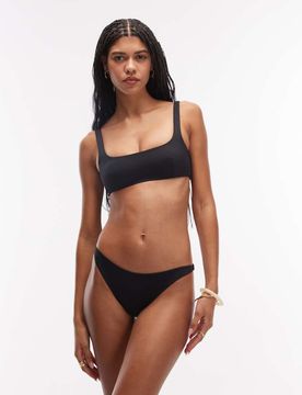 Mix & Match - Bikinioberteil in Schwarz mit eckigem Ausschnitt Schwarz 40