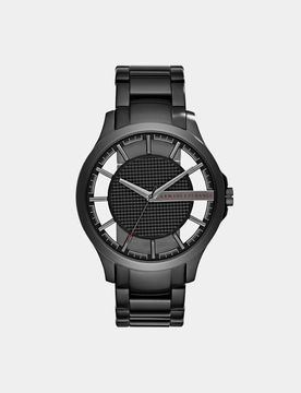 Exchange - Armbanduhr aus schwarzem Stahl mit drei Zeigern Schwarz One Size