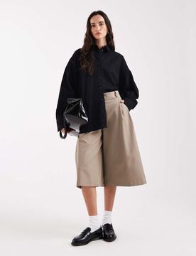 Chemise effet lin - Noir L