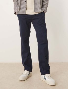 Chinohose in Marineblau mit geradem Bein Marineblau 44