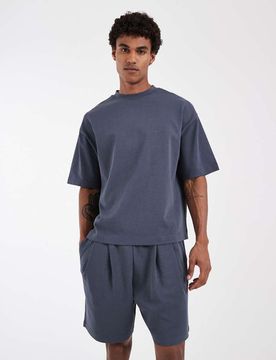 Circular Design Collection - Oversize-Shorts aus Jersey in Marineblau mit Bundfalten-Navy Navy 2XL