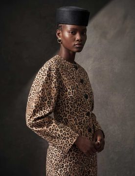 Cropped-Schlaghose mit Leopardenmuster-Mehrfarbig Mehrfarbig 44