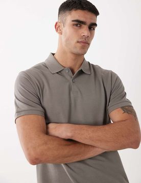 Basic-Polohemd aus Pikee in Hellgrau mit Regular-Fit-Schnitt Grau XL
